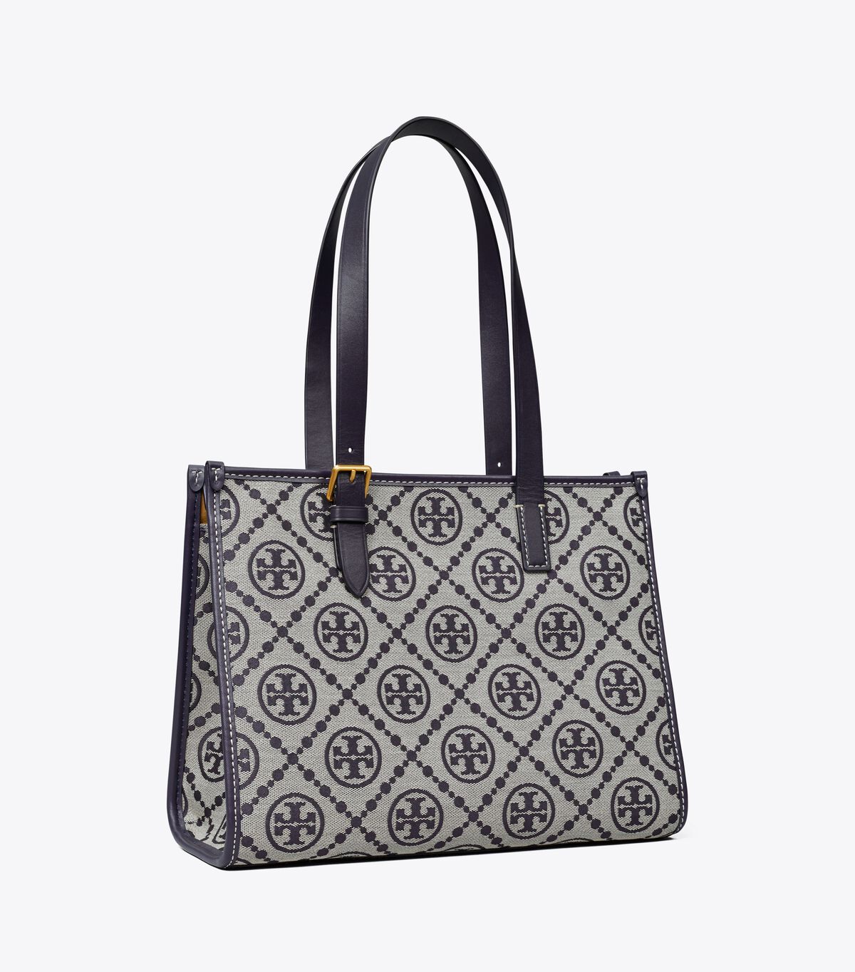 Tory Burch Navy Small T Monogram Tote Bags