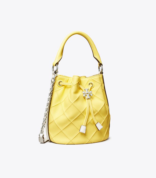 Tory Burch Lemon / White Fleming Soft Mini Bag