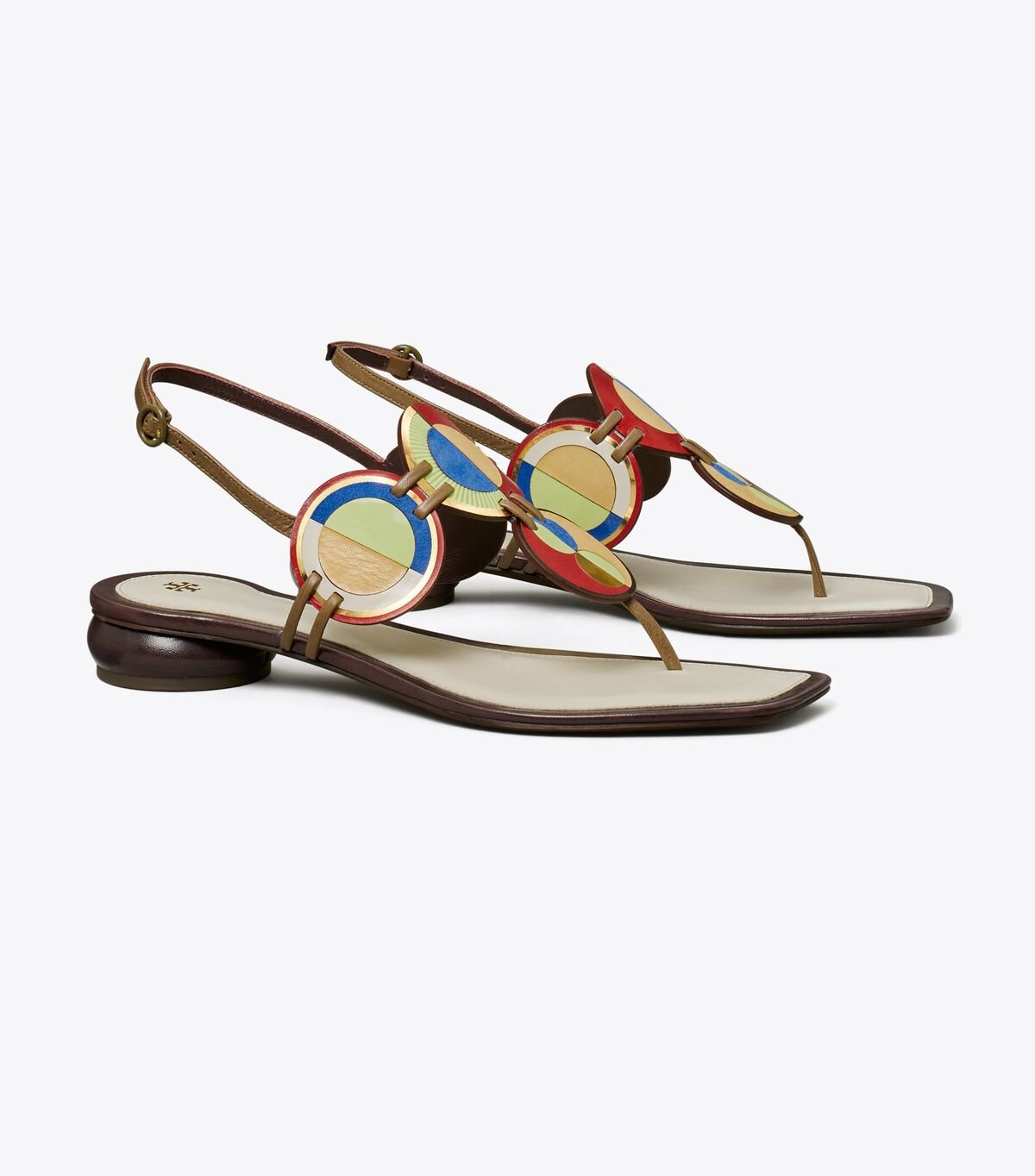 Tory Burch Multicolor Marquetry Disk Sandals
