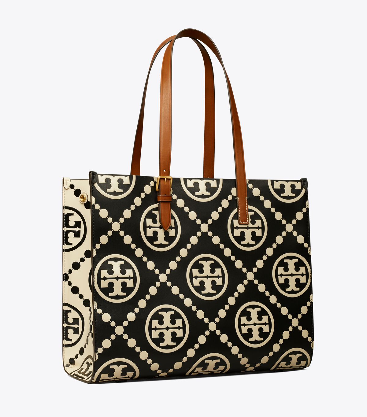 Tory Burch Black T Monogram Tote Bags