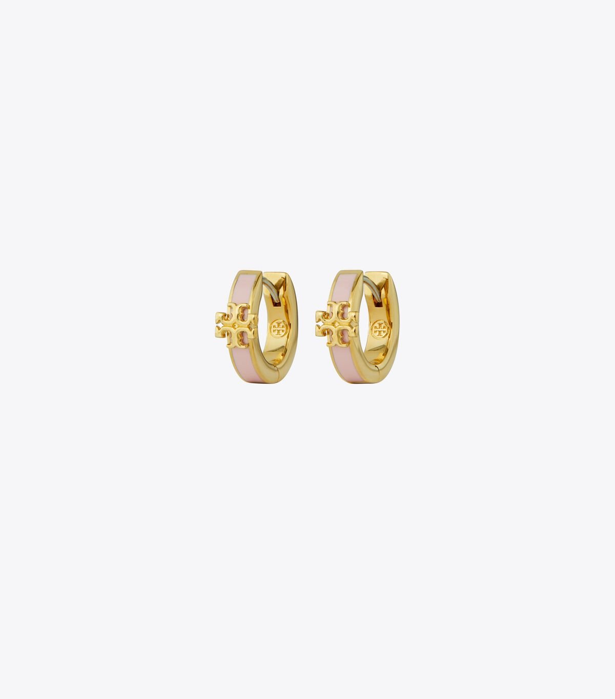 Tory Burch Silver / Purple Pink Kira Enamel Huggie Earrings