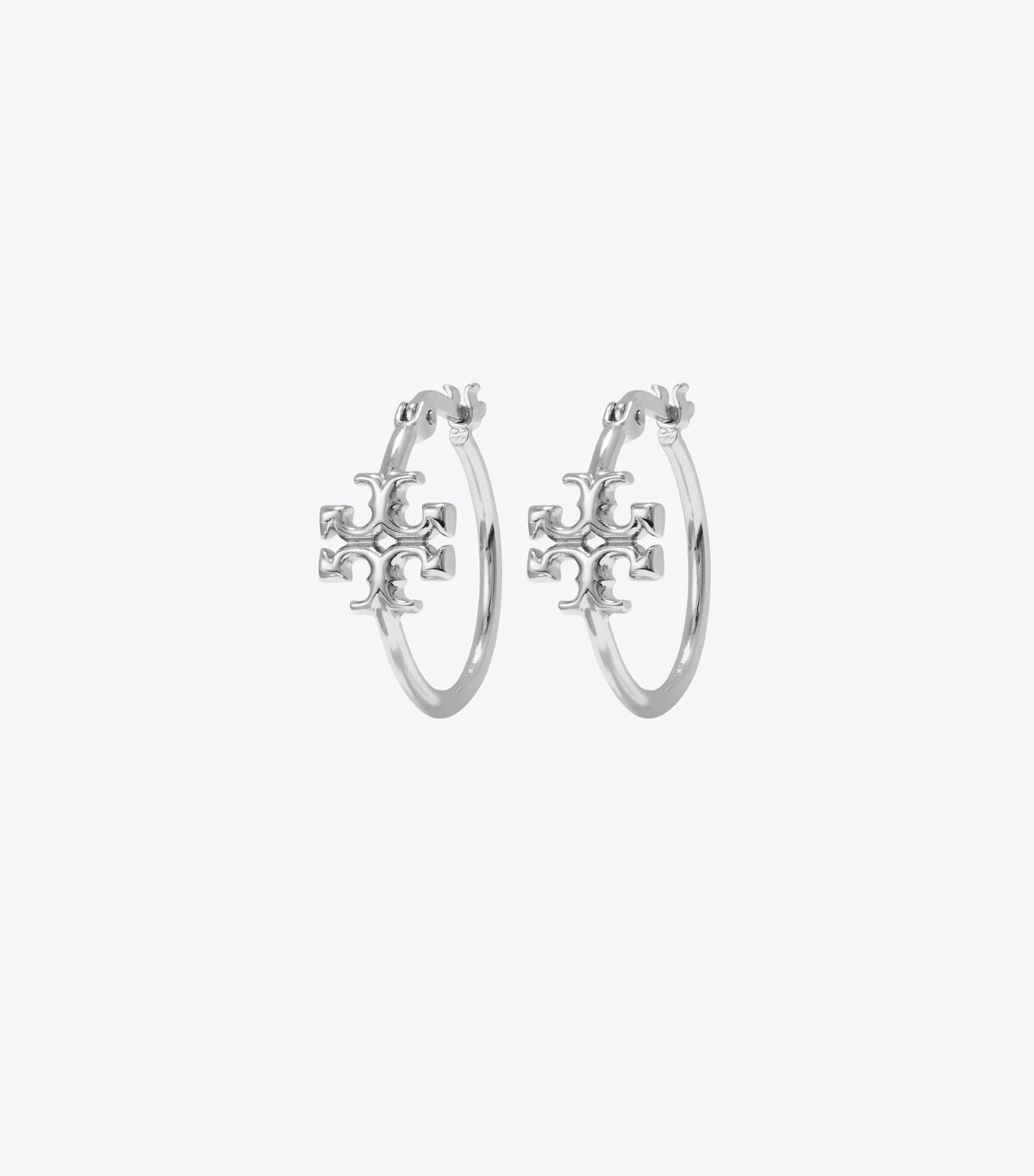 Tory Burch Silver Small Eleanor Hoop Earrings