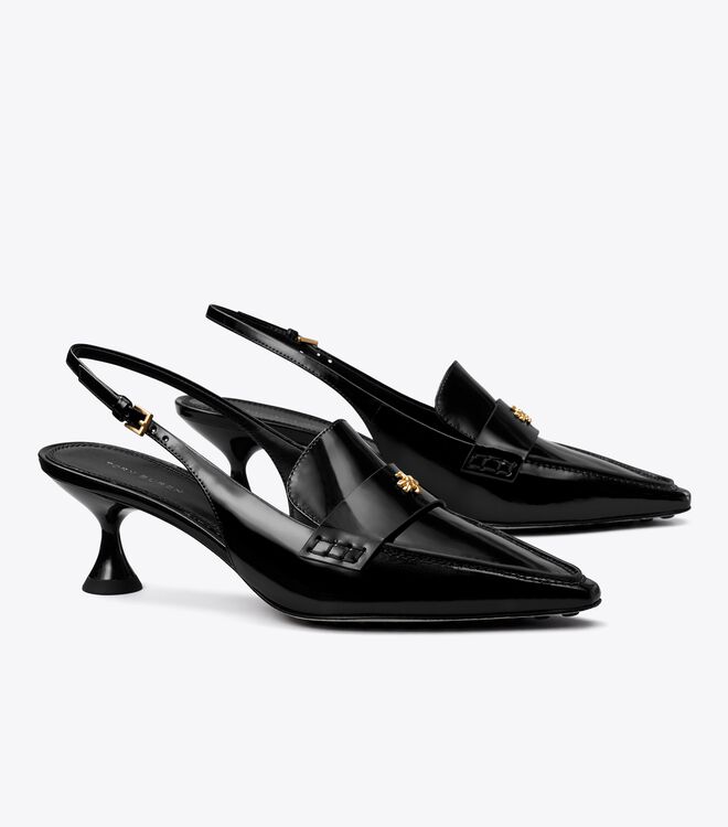 Tory Burch Black Pointed Mules