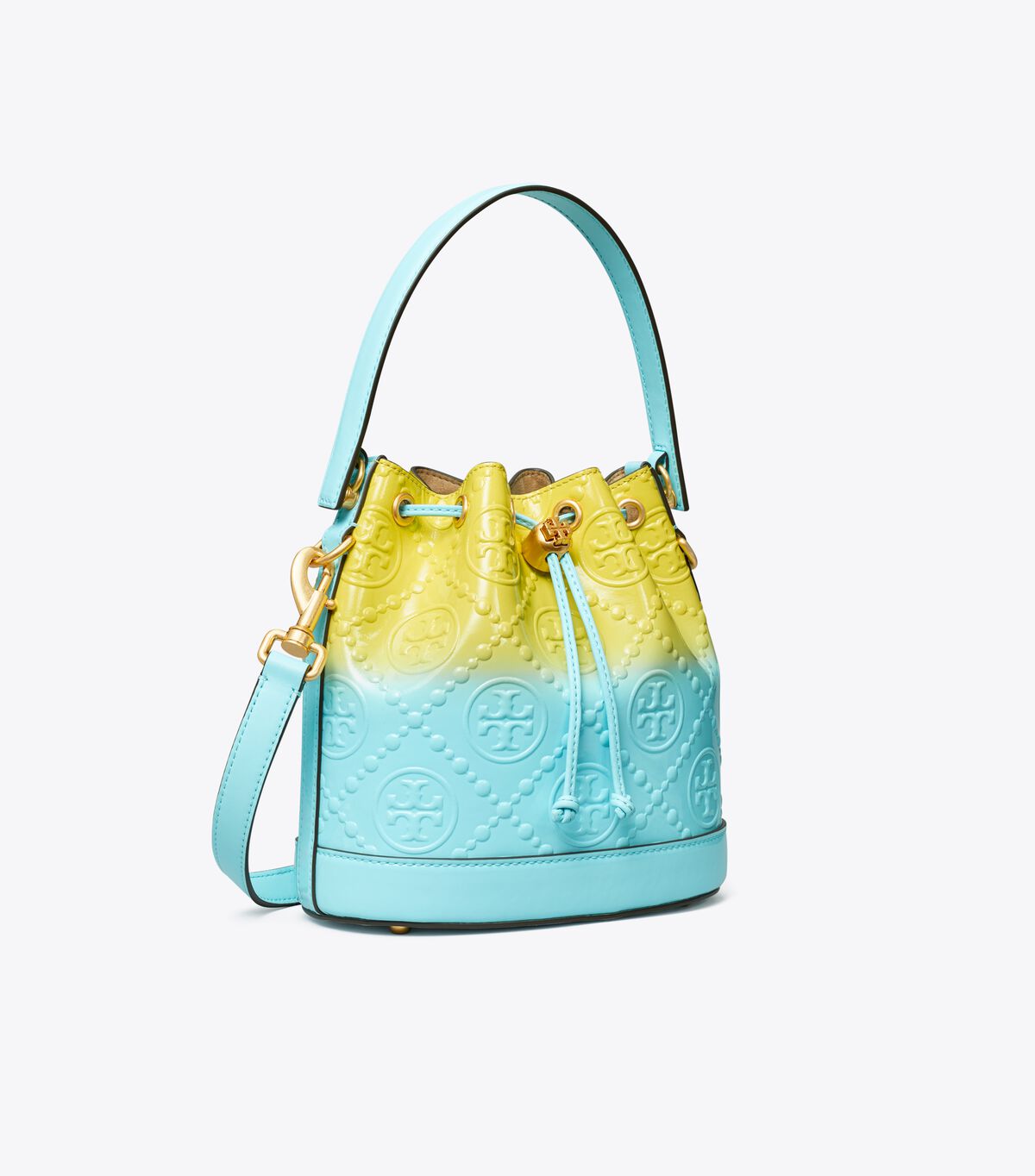Tory Burch Yellow T Monogram Dip-dye Bucket Bags