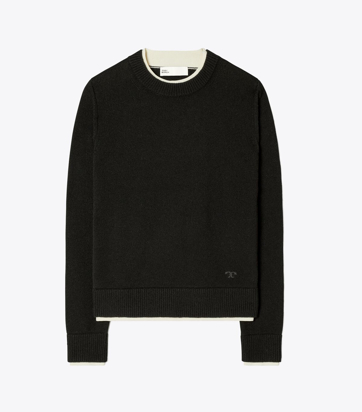 Tory Burch Black Double Layer Cashmere Sweaters