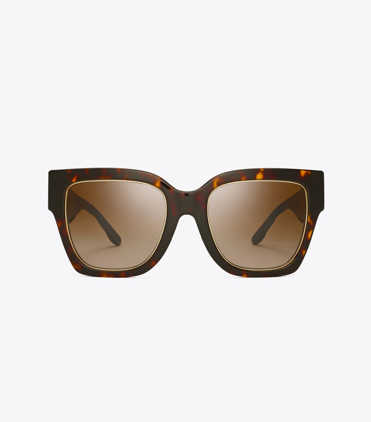 Tory Burch Dark Brown Kira Chevron Square Sunglasses