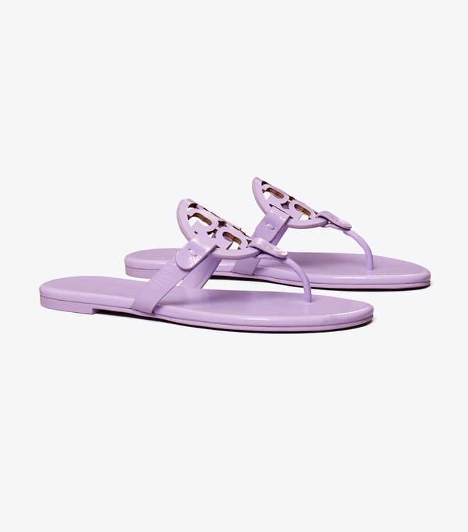 Tory Burch Lavender Miller Soft Patent Leather Sandals