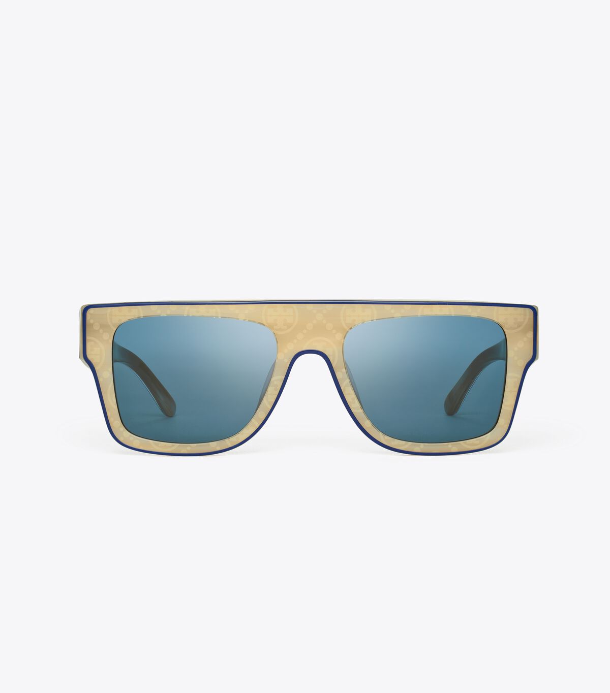 Tory Burch White Navy / Navy Oversized Geometric Sunglasses