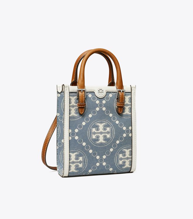 Tory Burch Blue T Monogram Denim Mini Bag