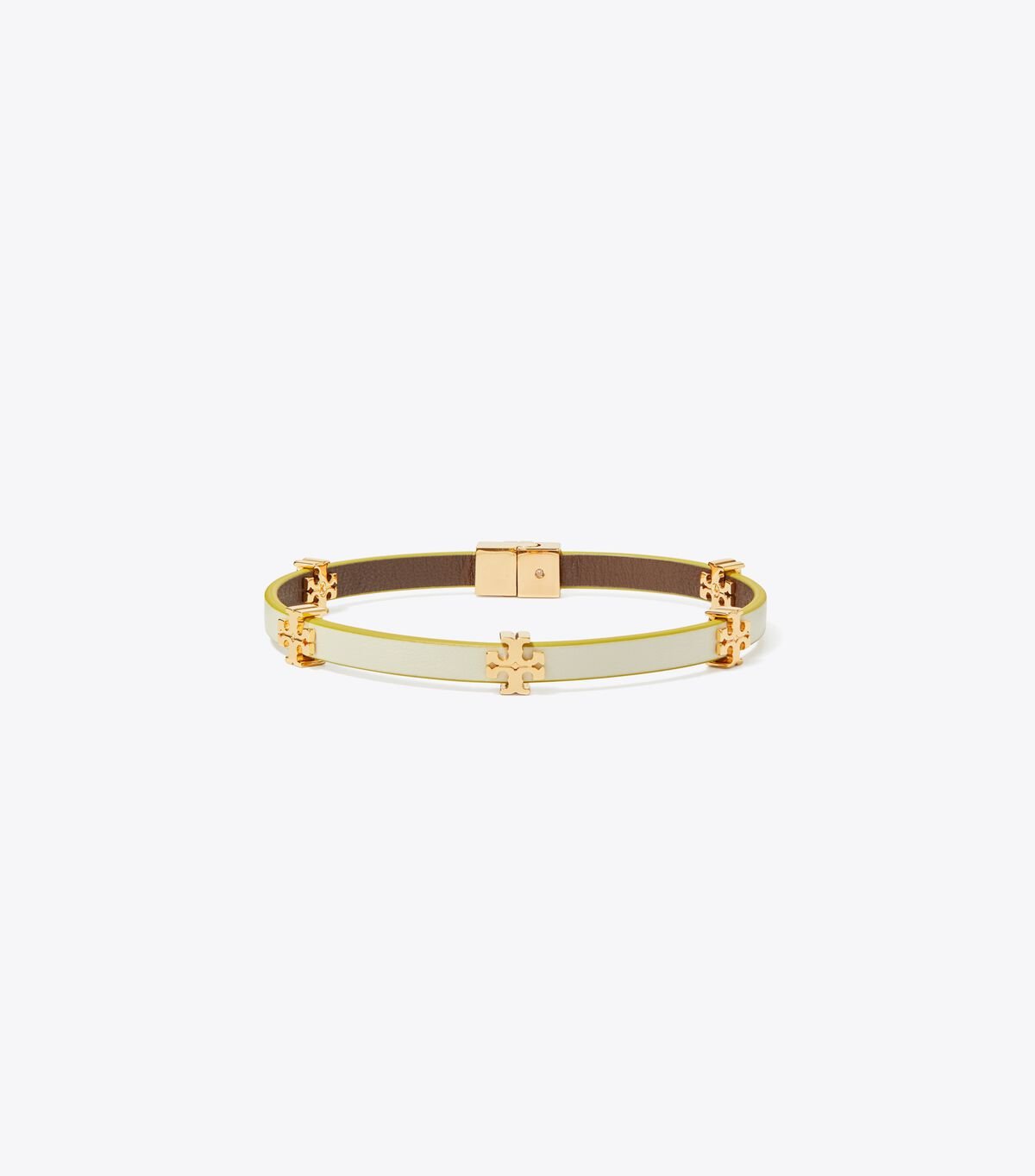 Tory Burch Gold / White Eleanor Leather Bracelet