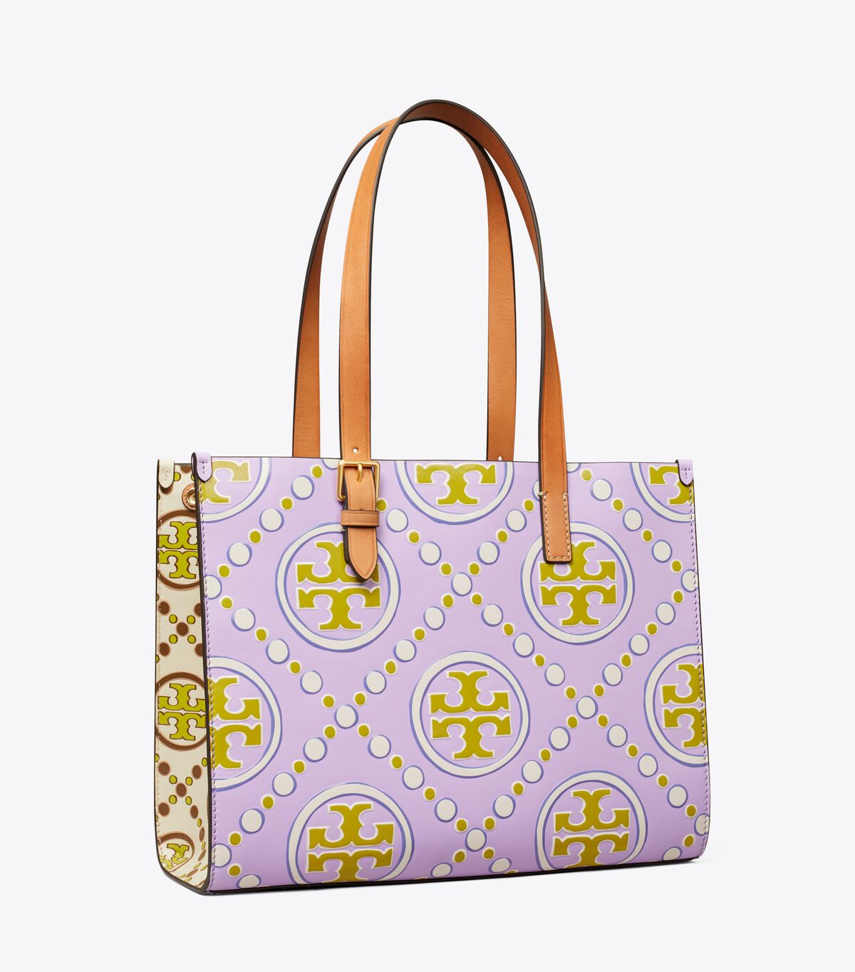 Tory Burch Lavender / White Small T Monogram Tote Bags