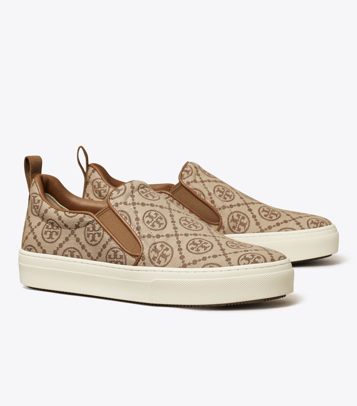 Tory Burch Royal Brown T Monogram Slip-on Sneakers