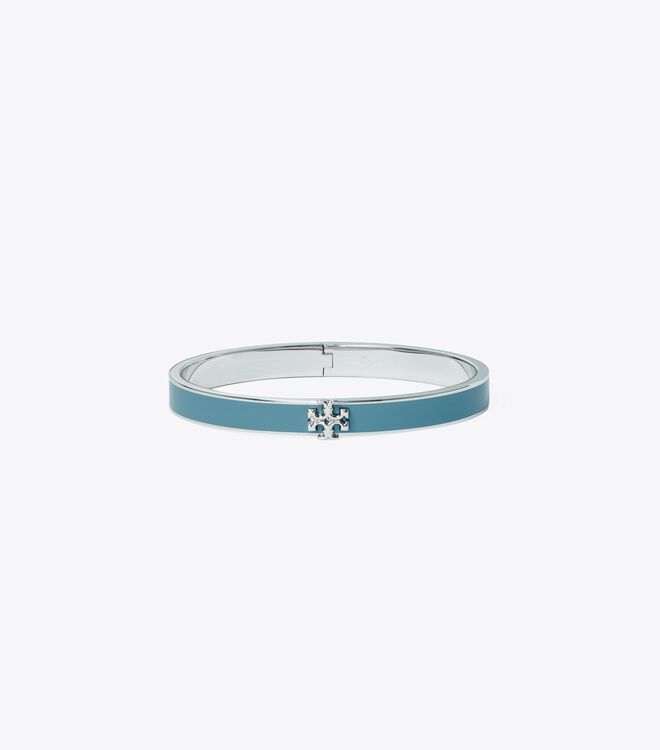 Tory Burch Silver / Blue Kira Enamel 7mm Bracelet