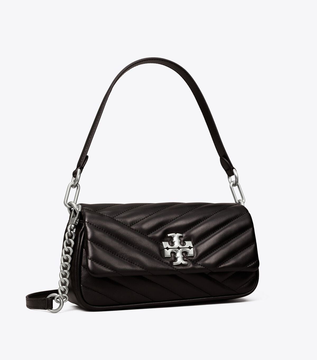 Tory Burch Black Small Kira Chevron Flap Shoulder Bags