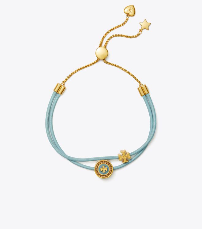 Tory Burch Blue Multicolor Kira Enamel Pavé Slider Bracelet