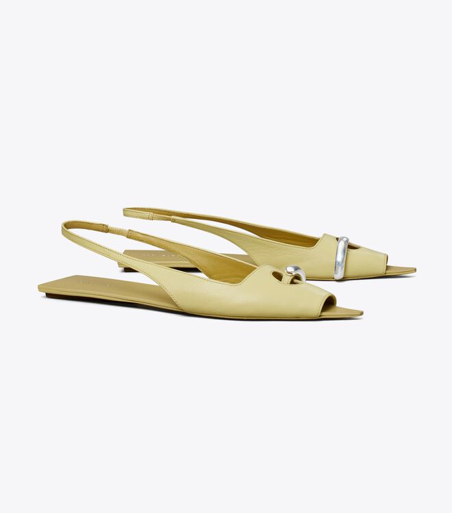 Tory Burch Cream / Beige / Silver Pierced Sandals