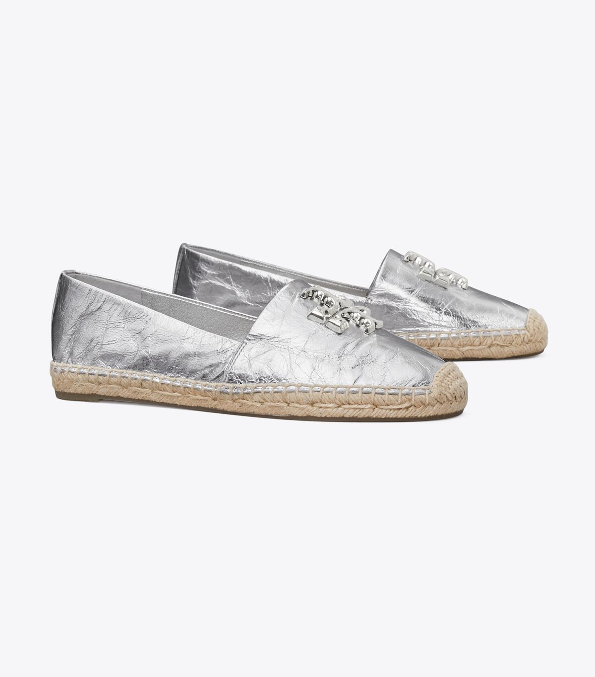 Tory Burch Silver Eleanor Ballet Flats