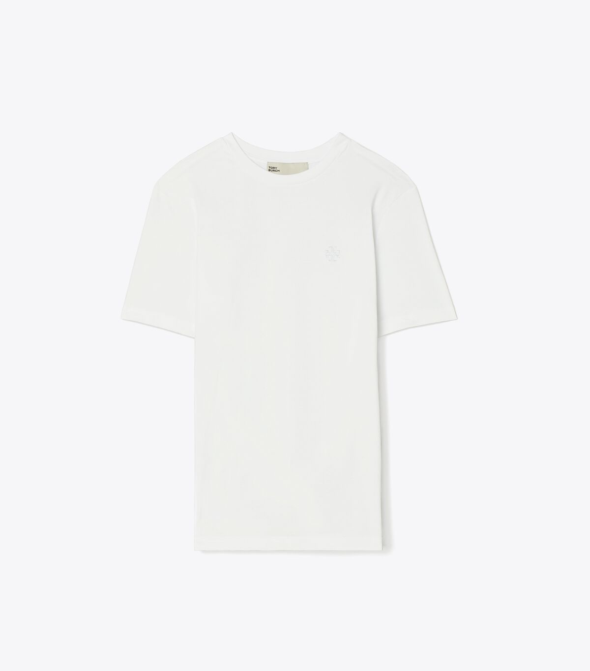 Tory Burch White Embroidered Logo T Shirts