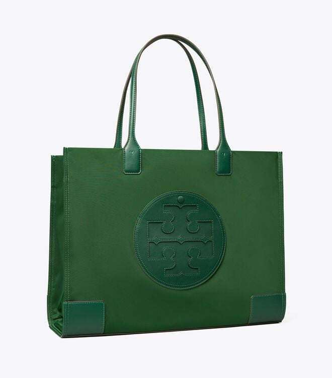 Tory Burch Dark Green Ella Tote Bags