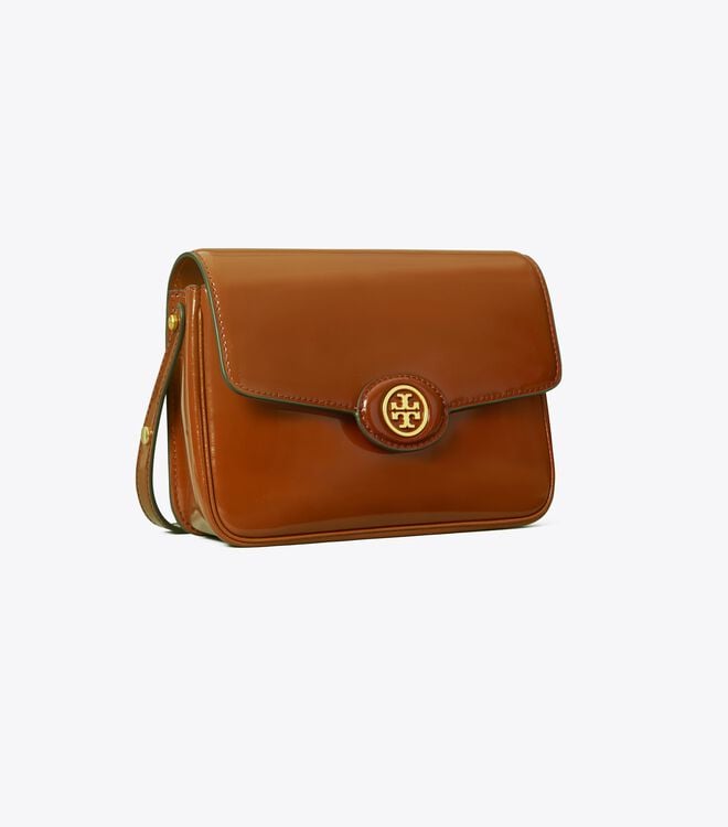Tory Burch Brown Robinson Spazzolato Convertible Shoulder Bags