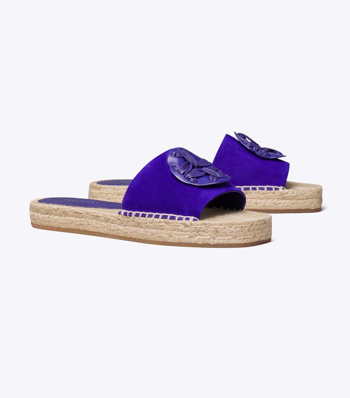 Tory Burch Deep Purple Woven Double T Espadrille