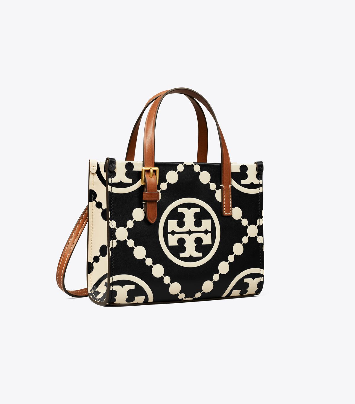 Tory Burch Black Mini T Monogram Contrast Embossed Crossbody Bags
