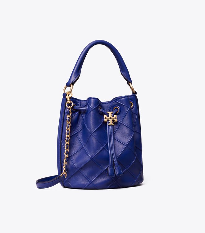 Tory Burch Navy Small Fleming Soft Bucket Bags