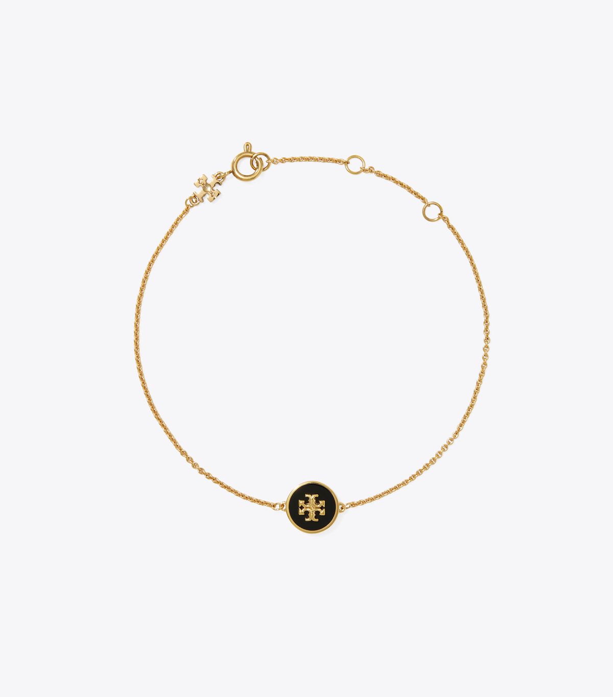 Tory Burch Gold / Black Kira Enamel Chain Bracelet