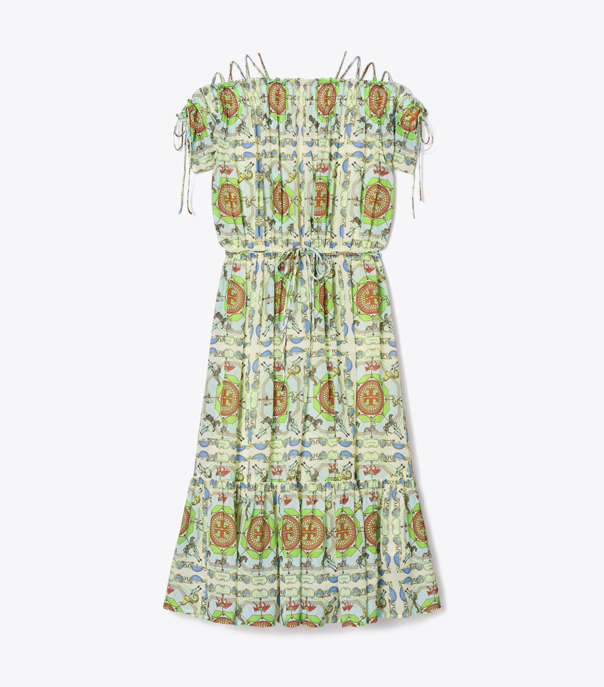 Tory Burch Green Printed Silk Dress