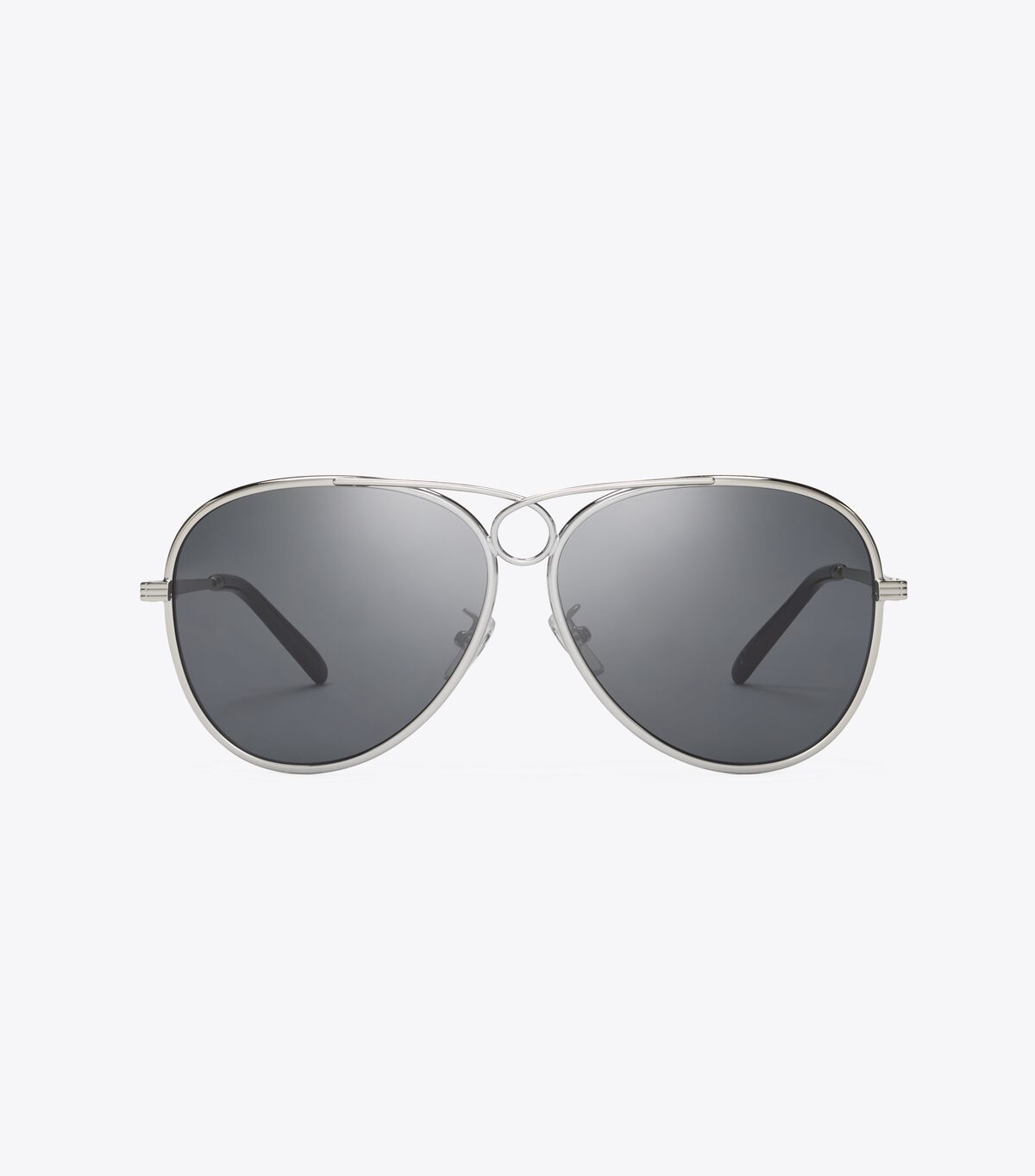 Tory Burch Silver Grey Gloria Pilot Sunglasses