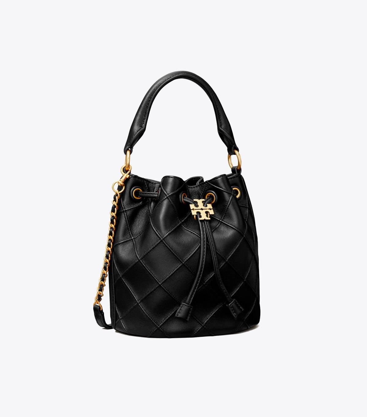Tory Burch Black Small Fleming Soft Bucket Bags