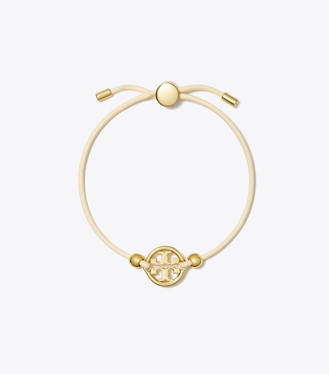 Tory Burch Gold / White Miller Slider Bracelet