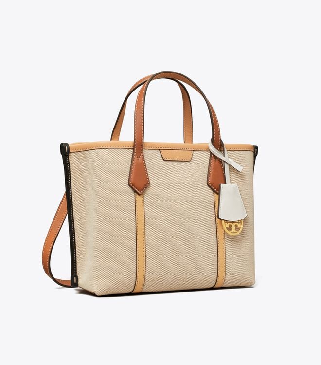 Tory Burch Beige / Multicolor Small Perry Canvas Tote Bags
