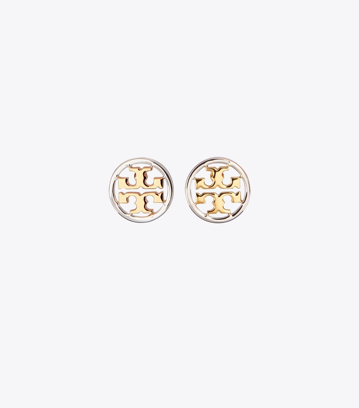 Tory Burch Gold / Silver Miller Stud Earrings