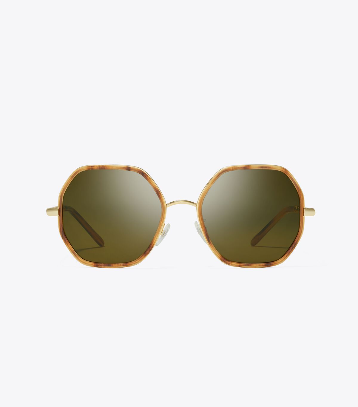 Tory Burch Orange / Brown Eleanor Chain Geometric Sunglasses