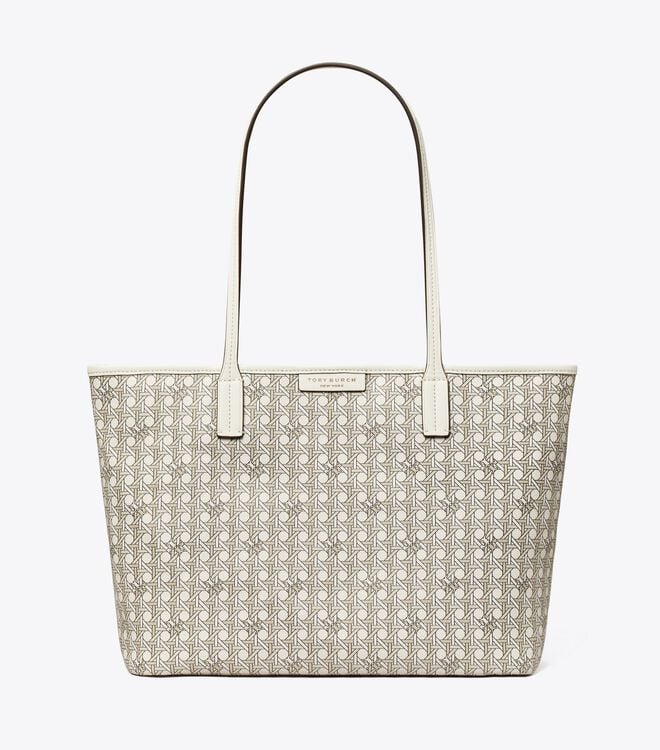 Tory Burch White Small Ever-ready Zip Tote Bags