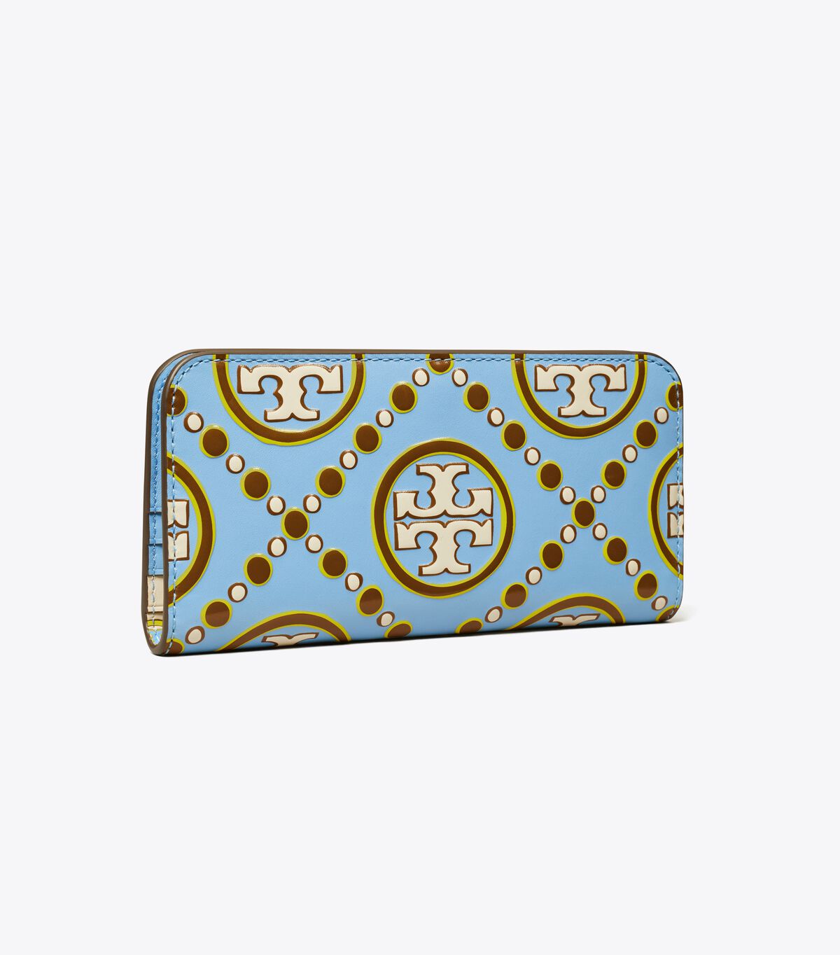 Tory Burch Blue / White T Monogram Contrast Embossed Wallets
