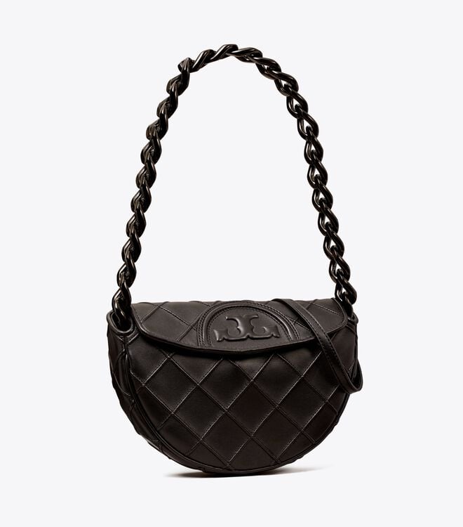 Tory Burch Black Mini Fleming Soft Shoulder Bags
