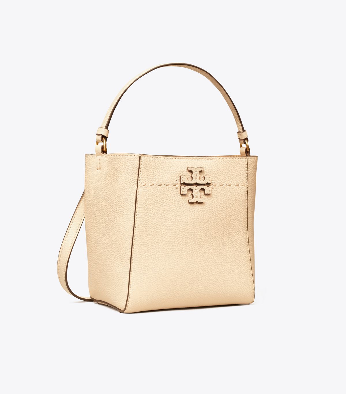 Tory Burch Beige Small Mcgraw Bucket Bags