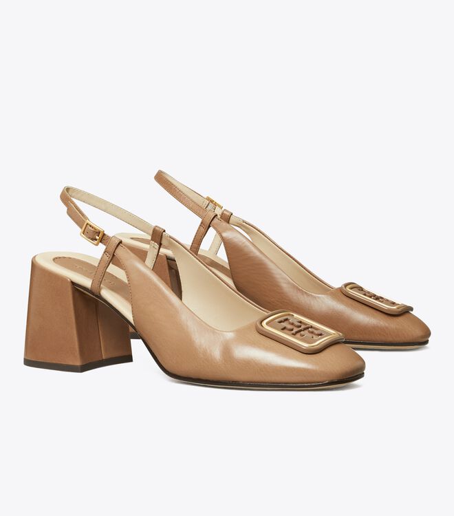 Tory Burch Khaki Georgia Heels