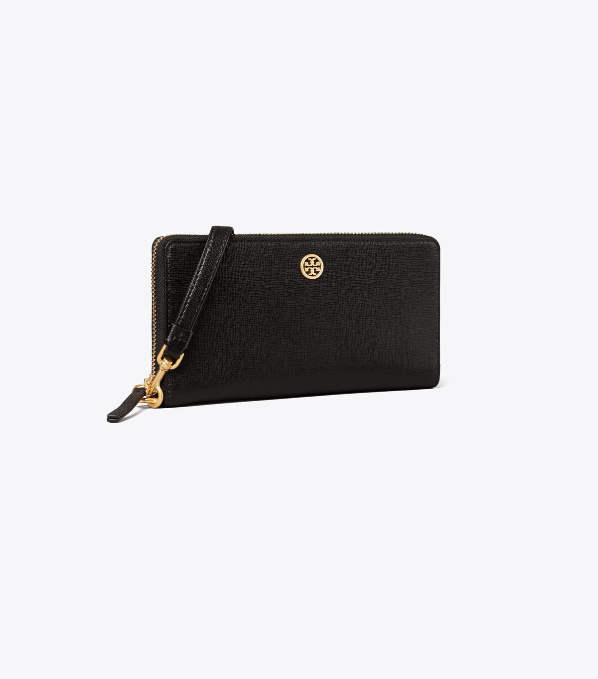 Tory Burch Black Robinson Zip Wallets