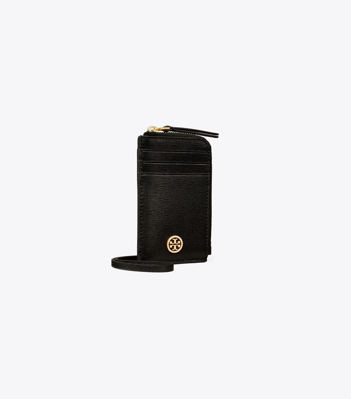 Tory Burch Black Robinson Lanyard Card Case