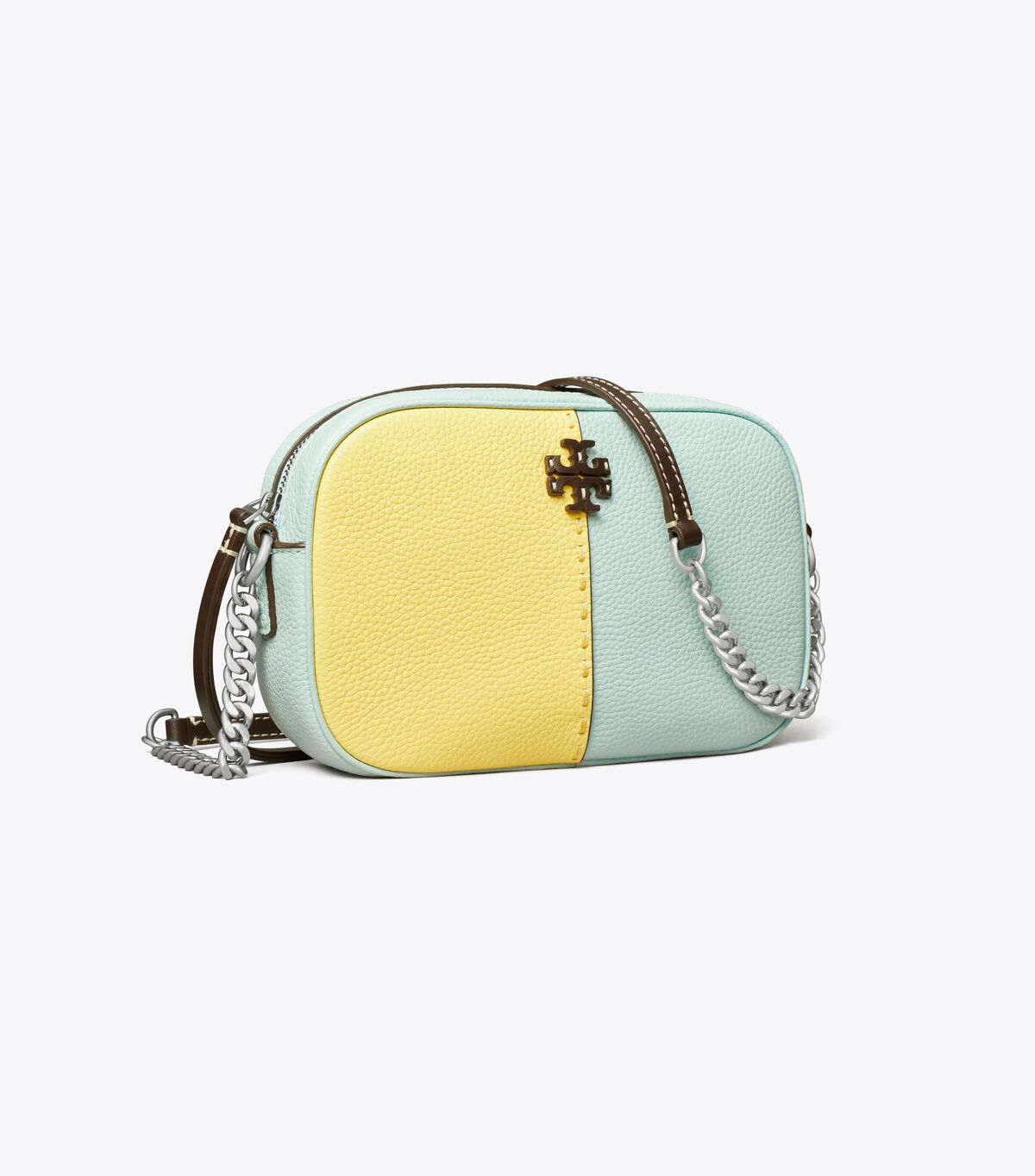 Tory Burch Azure / Lemon Mcgraw Color-block Shoulder Bags