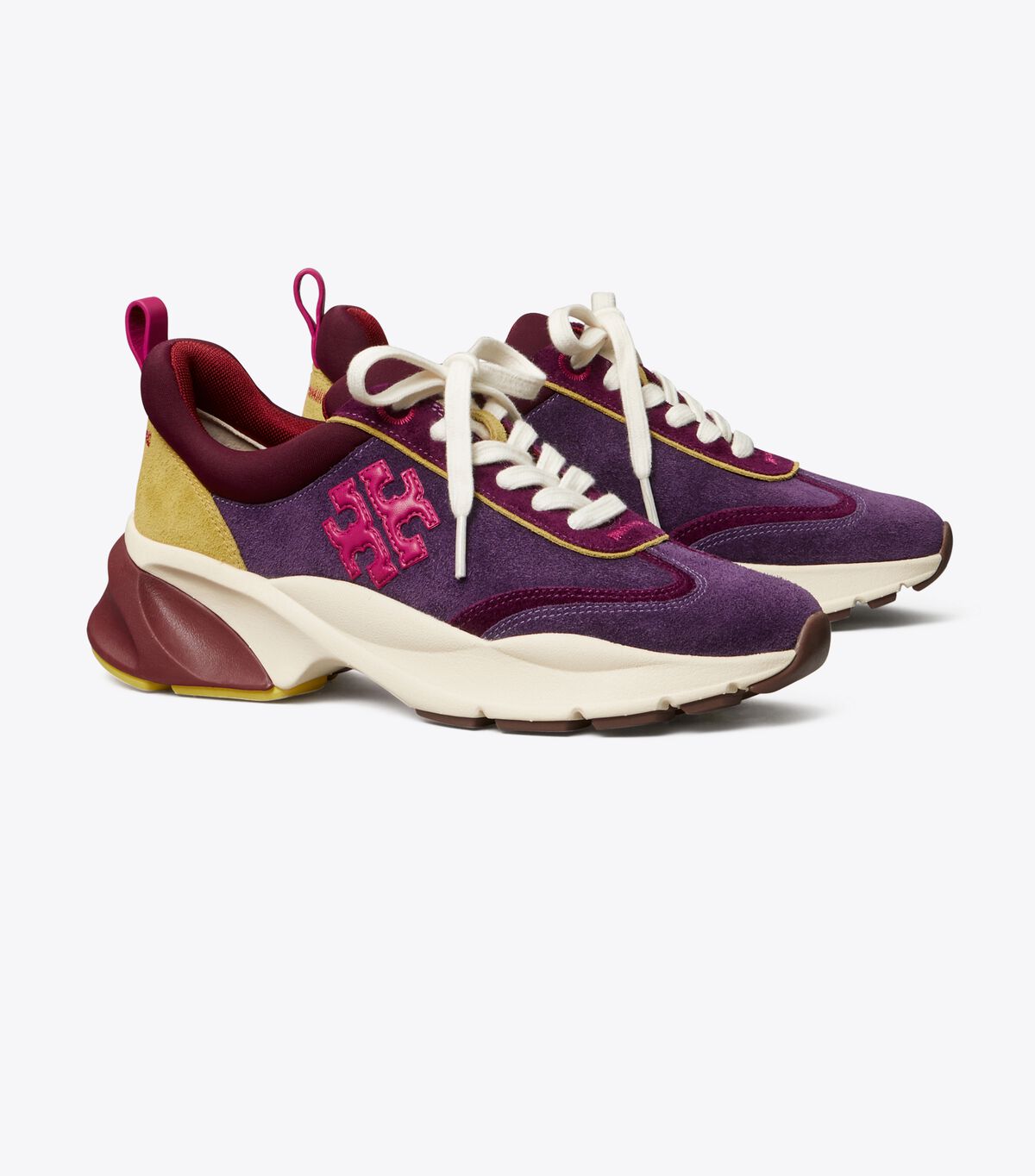 Tory Burch Fuchsia / Burgundy Good Luck Sneakers