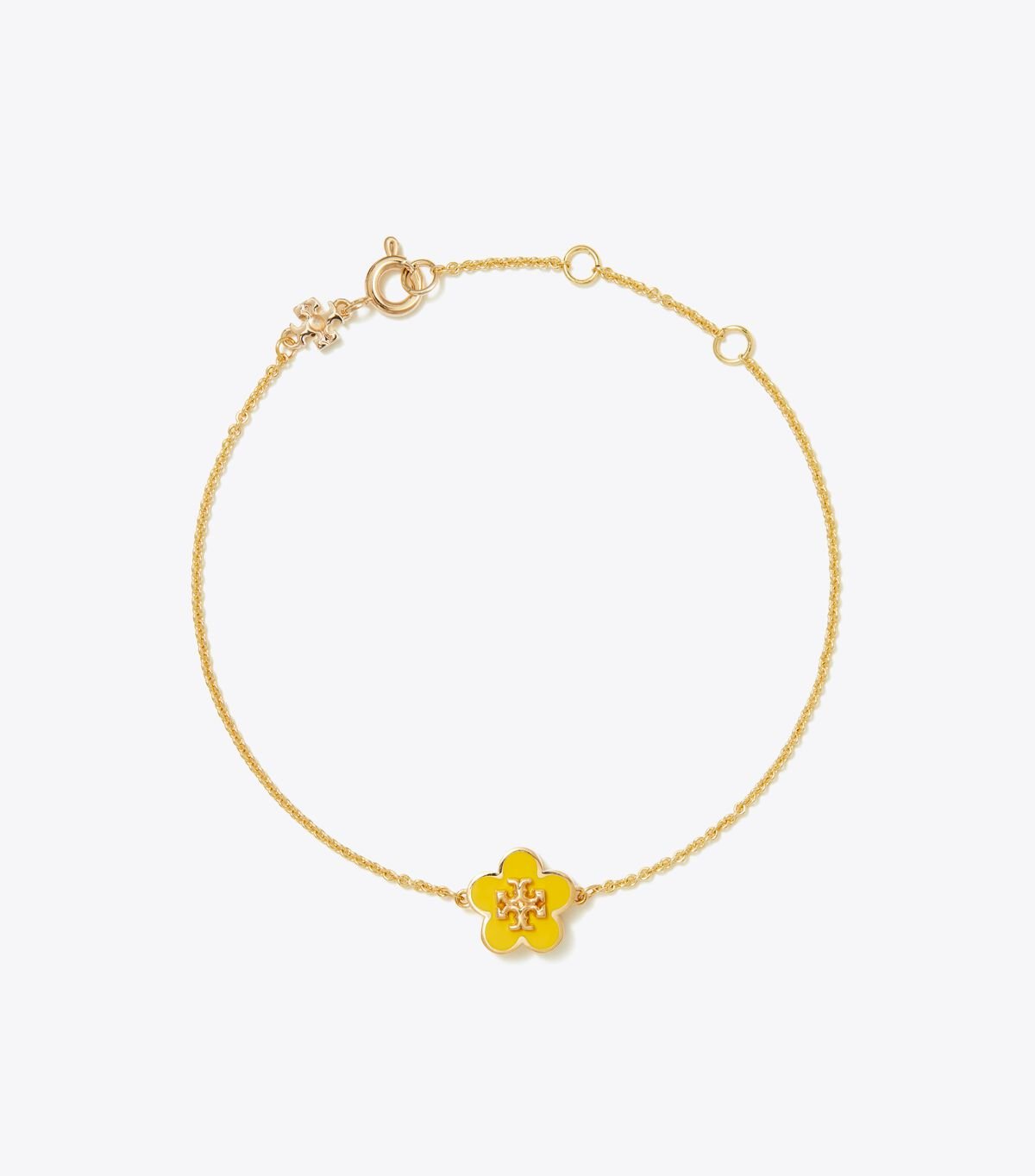 Tory Burch Gold / Yellow Kira Enamel Flower Bracelet