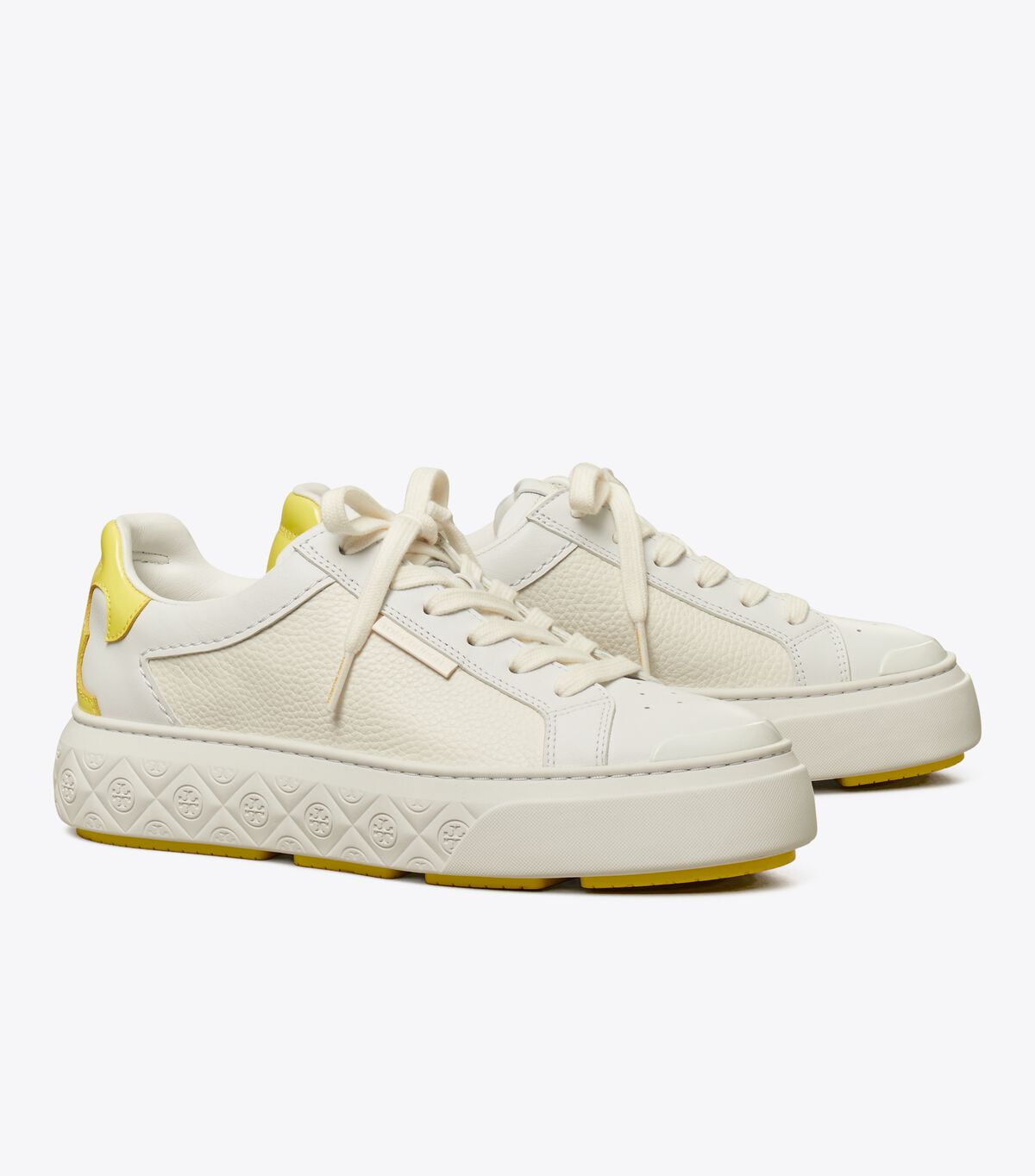 Tory Burch Titanium White / Yellow Ladybug Sneakers