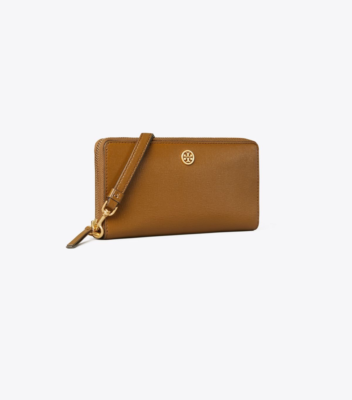Tory Burch Brown Robinson Zip Wallets