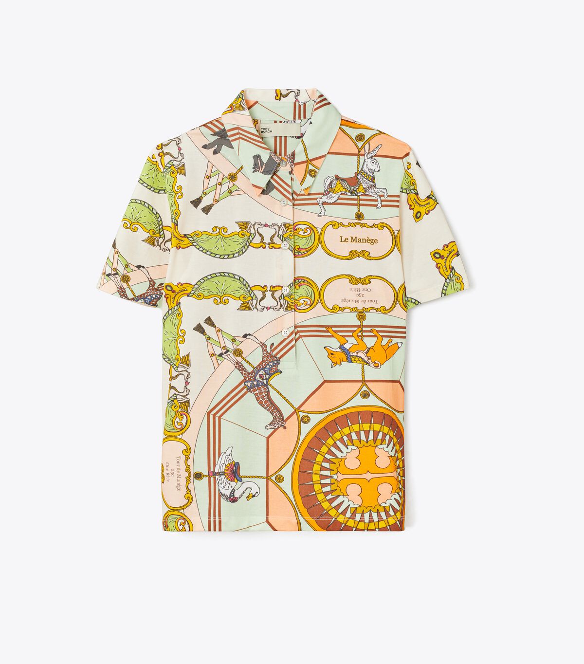 Tory Burch Cream Mercerized Cotton Polo Shirts