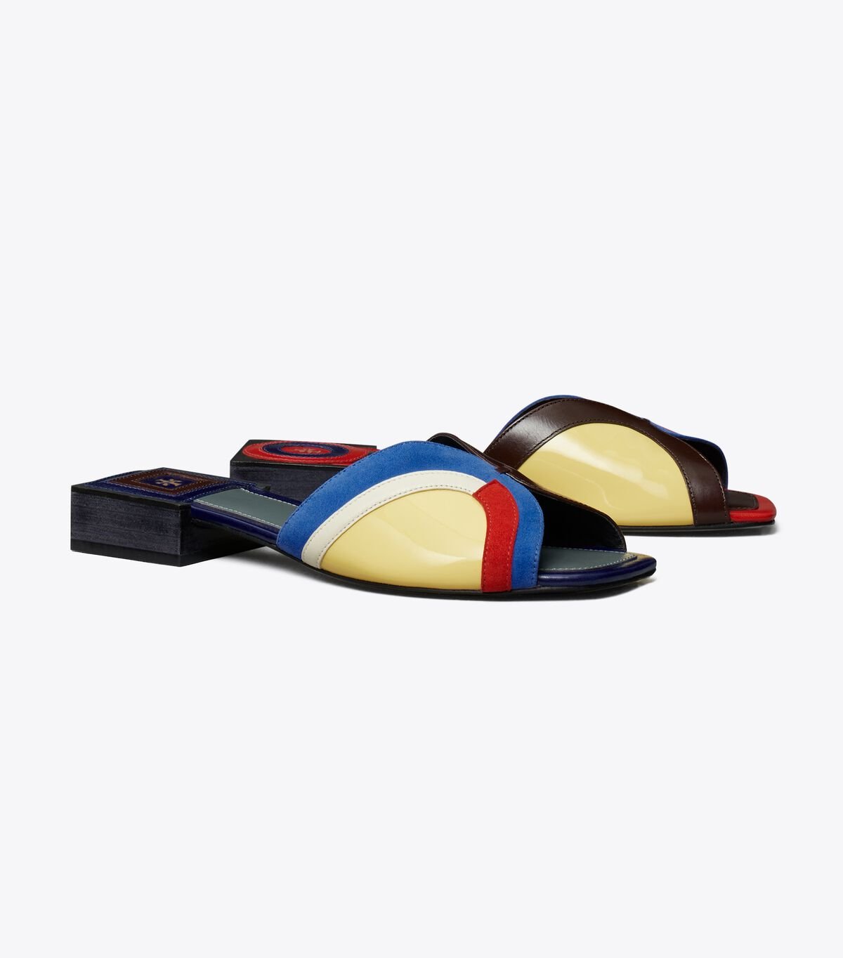 Tory Burch Blue / White Marquetry Sandals