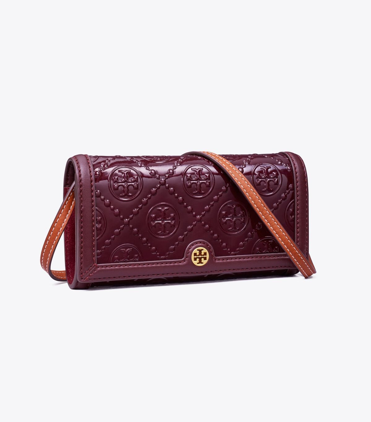 Tory Burch Burgundy T Monogram Patent Mini Bag